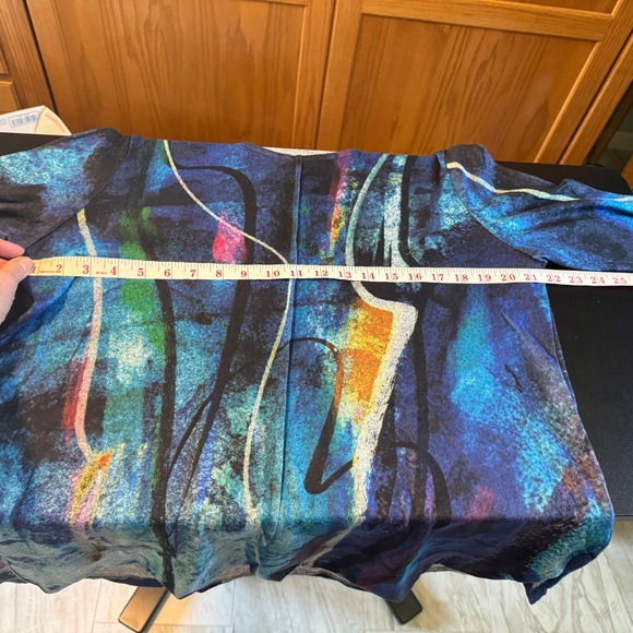 Jess &‎ Jane Eclipse Abstract Art Print Long Sleeve Top Blue Large USA NWT - Picture 6 of 8